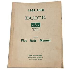 1967 - 1968 Buick Flat Rate Shop Manual Original VTG Engine Brakes‎ Suspension